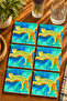 Tropical Tiger Themed Set of 6 Coasters - Uv Printed Mdf - 10X10 cm