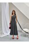Women's Black Polka Dot One-Shoulder Scarf Dress - 2