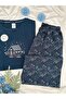 Women's Patterned Cotton Short Sleeve Crew Neck Pajama Set - 3