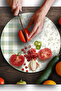 Glass Cutting Board and Presentation Plate Round with Minimal Flower & Buffalo Pattern 30 X 30 cm - 4