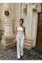 Ecru Double Suit with Collar Accessories - 4