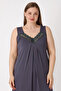Women's Plus Size Polka Dot V-Neck Lace Strap Lycra Nightgown - 4