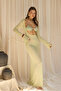 Merry Low-Cut Green Long Knit Dress - 4