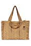 Women's Straw Tan Shoulder Bag with Zippered Inner Pocket for Summer Elegance - 3
