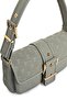 Women's Mint Faux Leather Patterned Buckle Shoulder Bag - 5