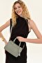 Women's Mint Faux Leather Patterned Shoulder Bag with Adjustable Strap