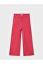 Girl's Embroidered Wide-Legged Trousers 8-18 Years Old Red