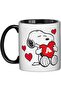 دعونا نصنع ذكريات - كوب على شكل قلب مخصص بتصميم سنوبي من PEANUTS - أحمر - 7