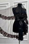 Black Bridal Veil Set, Embellished with Sparkling Sequins and Crystal Glass Beads, Henna Night Veil 6 Pieces - 3