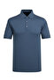 Men's Polo Collar Corn Cotton Short Sleeve Buttoned Kagi Blue T-Shirt Classic Fit - 5312 - 2