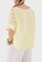 Relaxed Fit Lace Detailed Linen Blouse Bluz 7222P - 3
