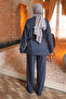 Anthracite Tunic and Trousers Set with Stone Detail on the Front and Side Tie Straps - 4
