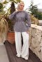 Anthracite Waist-Tie Striped Casual Shirt - 2