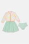 Toddlers Girl 3Pcs Graphic Print Dress And Panty with Jacket, Multicolor - 2