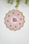 Pink Rose Double Color Embroidery Edge Cocktail Napkin Set of 2 - 3