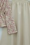 V-Neck, Gathered Waist, Single Button, Patterned Dabıl Set -Beige - 3