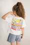 Girl's Crop Printed Tshirt White 4-9 Years - 2