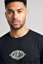 Men's Regular Fit Round Neck Logo Design Short Sleeve Black T-Shirt - 3
