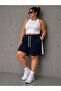 Women's Combed Cotton Comfortable Cut Shorts with Striped Details - 2