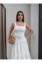 Lace Embroidered Belted Midi Dress - 2