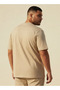 Men Regular Fit Crew Neck Short Sleeve Embossed T-shirt - 4