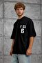 Men's T-Shirt F61 Print Black Oversize Printed Crew Neck Cotton