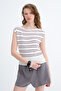 Kayık Collar Striped Knitwear A10352 - 2