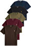 Men's 5-Pack T-Shirt 100% Cotton Single Jersey Comfortable Fit Basic T-Shirt Crew Neck Embroidered T-Shirt