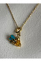 Gold Color Bee Figured Zircon Stone Necklace (45 cm) - 3