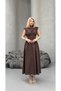 Waist-Tied Padded Midi Length Poplin Dress - 5
