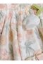 Tulip Detailed Flounce Detailed Stylish Holiday & Special Occasion Lined Baby Girl Dress - 6