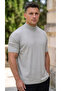 Men's Half Turtleneck Fit Sleeve Cut Oversize Short Sleeve T-Shirt - 3