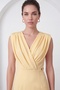 Women's Yellow Double-Breasted Collared Midi Event Dress - 3