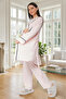 New Season Powder Double-Breasted Collar Short Sleeve Design Ribbed Summer Maternity Pajama Set