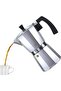 Aluminum Espresso Coffee Maker 6 Cup Moka Pot | Classic Italian Style Stovetop Percolator | Durable Handle, Safety Valve & Extra Silicone Gasket | For Gas & Electric Stove