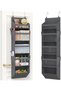 Over the Door Storage, Clear Hanging Organiser with 4 Mesh Side Pockets, Anti Tilt 40 lbs Lo