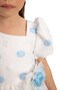 Polka Dot Watermelon Sleeve Flower Detailed Evening Dress Girl's Party and Birthday Dress 3-4-5-6-7 Years Old 35430Pr - 4