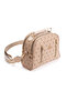 Women's Saffiano Patterned Fabric Double Zipper Detailed Hand and Shoulder Bag with Strap - 3