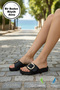 Lightweight Orthopedic Water-Resistant Daily Women's Slippers with Buckle Detail