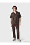 Brown Loose Fit Linen Look Men's Shirt