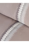 Montana Embroidered Cotton Satin Duvet Cover Set - Brown - 3