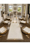 Antique Gold Stone Detailed Premium Runner 40X140 Napkin Set 38X38 - 7