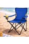 Foldable Camping Chair with Cup Holder 80×80×50cm | Portable Outdoor Chair with Carry Bag [Lightweight] for Camping, Beach, Fishing & Picnics - 2