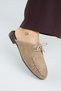 Mitzi Women's Genuine Leather Pleated Lace-Up Mink Slippers - 5
