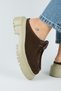 Carmela Women's Leather Genuine Leather Lace-Up Sabo Brown Slippers - 5