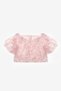 Gülkurusu Short Sleeve Rose Appliqué Detailed Girls' Crop Blouse - Millie