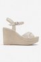 Women's Cross-Tied High-Heeled Sandals; Beige - 2