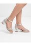 Girl's Black Heeled Evening Dress Shoes with Glitter Stones, Stylish Wedding Party Sandals, Comfortable - 2