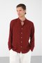 Men's Regular Fit Judge Collar Long Sleeve Linen Look Shirt - 2