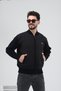 Navy Blue Men's Dad and Middle-Aged Knitwear Steel Knit Diamond Pattern Lined Acrylic Zipper Pocket Dad Cardigan